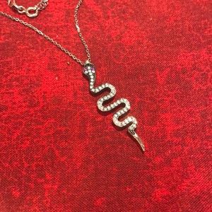 Sterling silver snake Pendant and adjustable chain